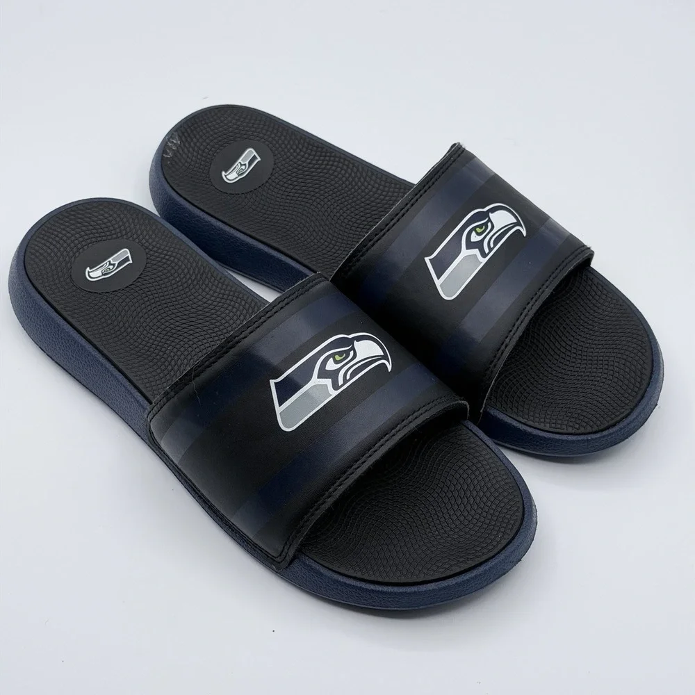 Seattle Seahawks NFL Mens FOCO Slide Sandals Training Camp Gel Slides Sz M 9-10